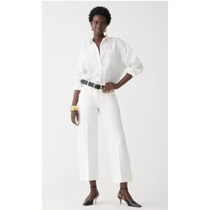 J. Crew Sydney Wide Leg Pant BiStretch Cotton Blend Corpcore Career Wear Ivory 6
